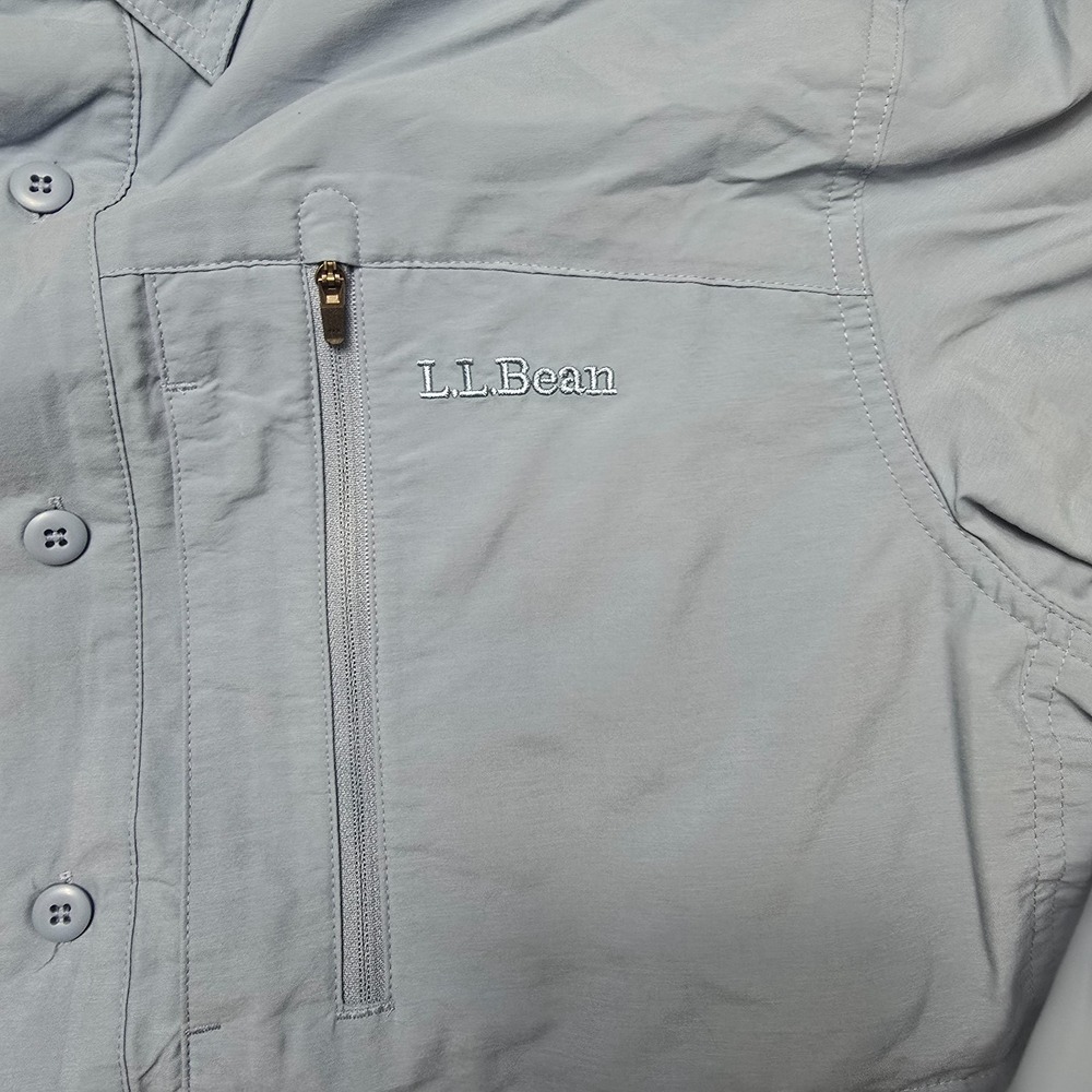 LL Bean Shirt Mens Size M Blue Long Sleeve Button Up Outdoors Hiking Fishing - Picture 13 of 16